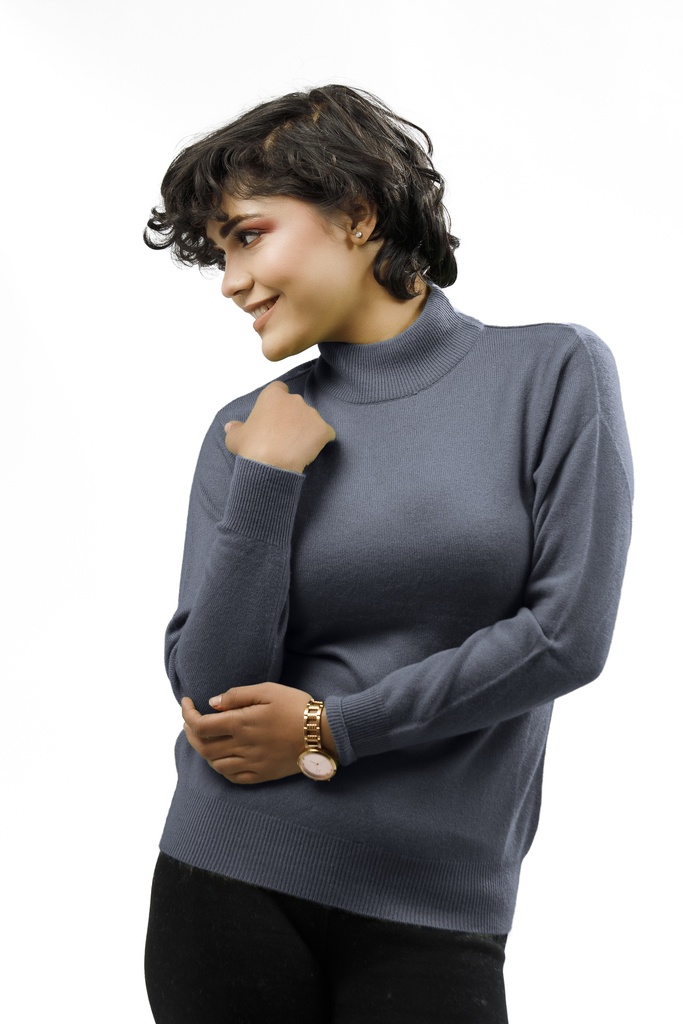 LADIES TURTLE NECK PLAIN (WHITE)