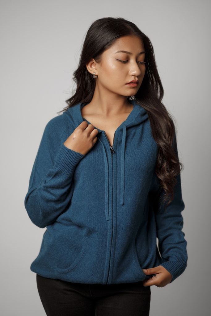 ZIPPED HOODIE PLAIN (WHITE)